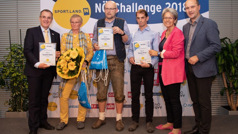 Auch die Individualsportler mit den meisten aktiven Minuten wurden bei der Abschlussveranstaltung der NÖ-Challenge ausgezeichnet., © NLK Pfeiffer